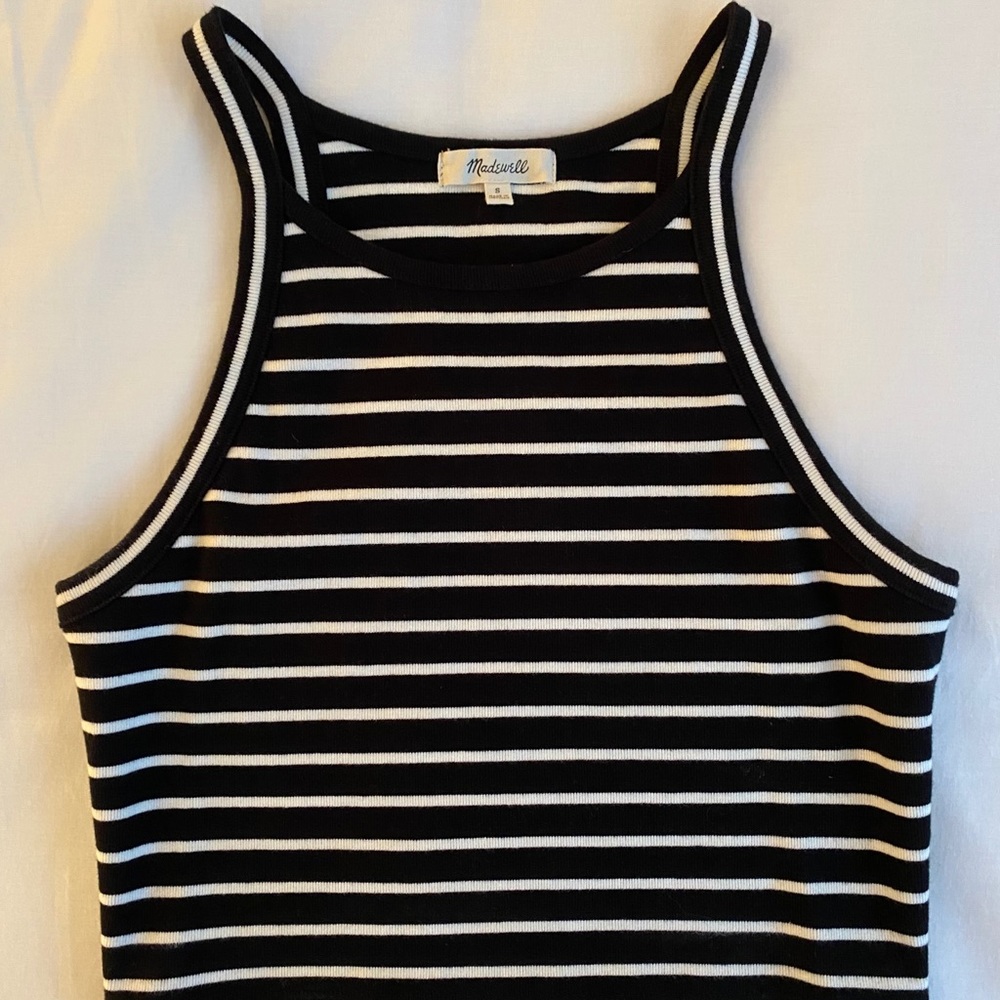 Madewell Striped, High Neck Crop Top